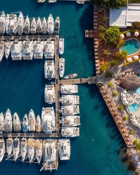 Yacht Classic Marina from the air, yachts at their berths