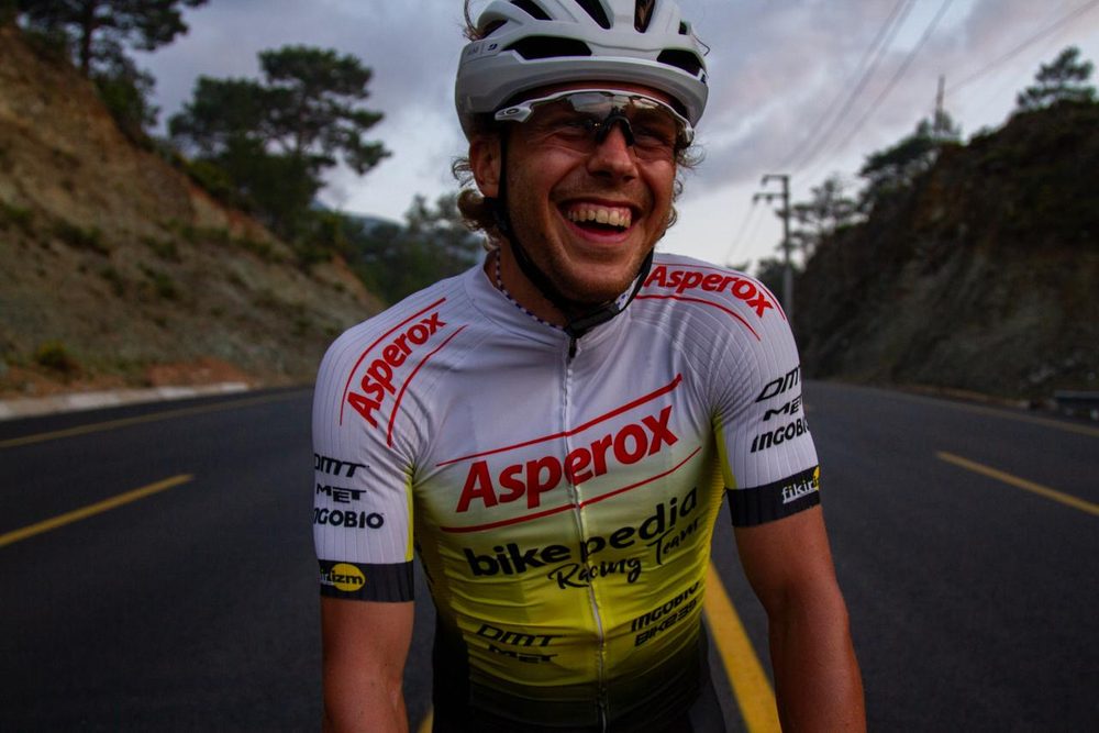 Tony after a climb, still catching his breath
